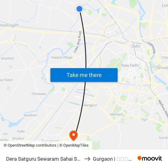 Dera Satguru Sewaram Sahai Sec 24/25 to Gurgaon | गुडगाँव map