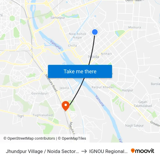 Jhundpur Village / Noida Sector 6 Crossing to IGNOU Regional Center map