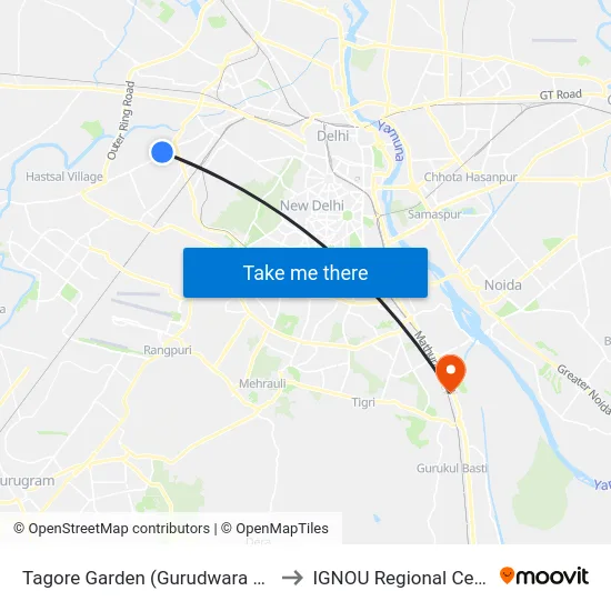 Tagore Garden (Gurudwara Road to IGNOU Regional Center map