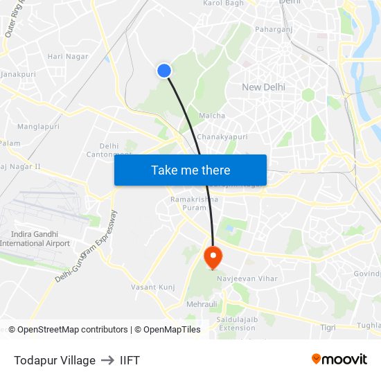 Todapur Village to IIFT map