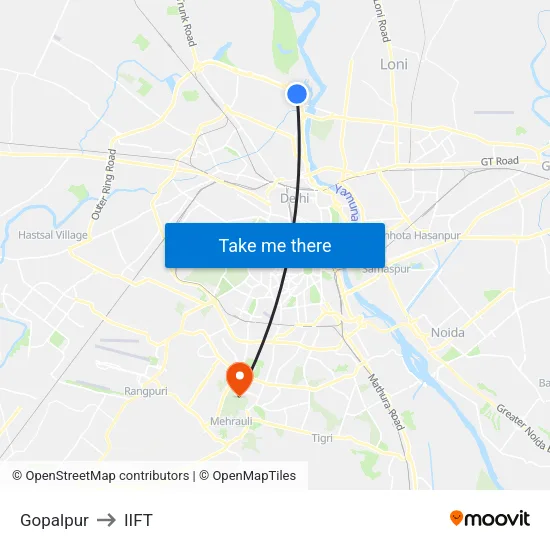 Gopalpur to IIFT map