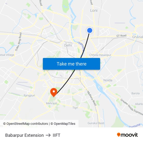 Babarpur Extension to IIFT map
