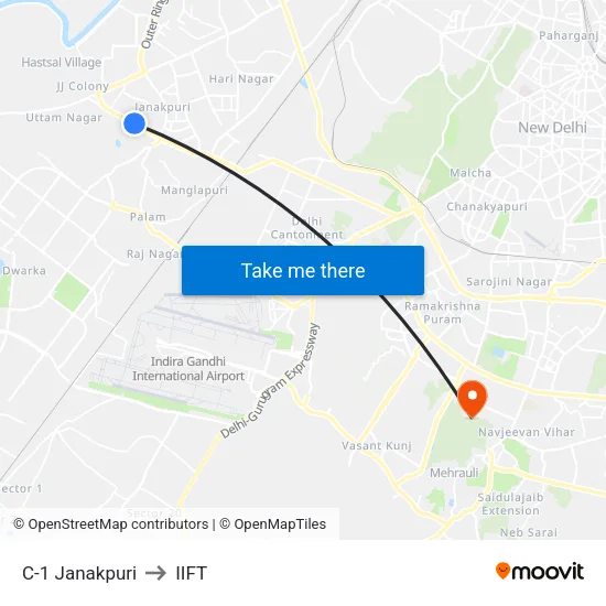 C-1 Janakpuri to IIFT map