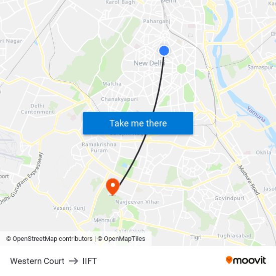 Western Court to IIFT map