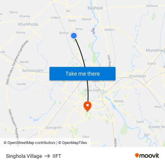 Singhola Village to IIFT map