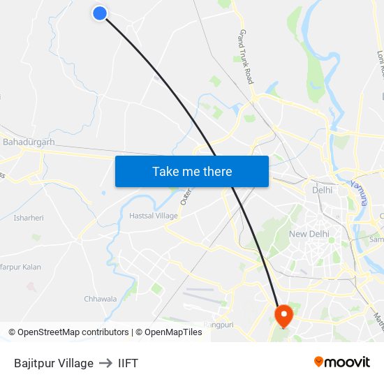 Bajitpur Village to IIFT map