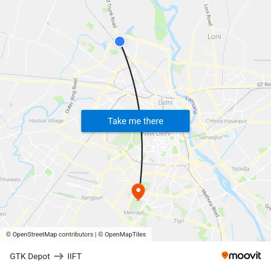 GTK Depot to IIFT map