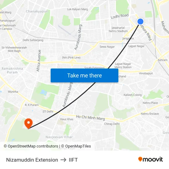 Nizamuddin Extension to IIFT map