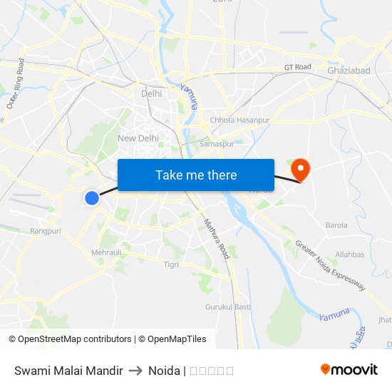 Swami Malai Mandir to Noida | नोएडा map