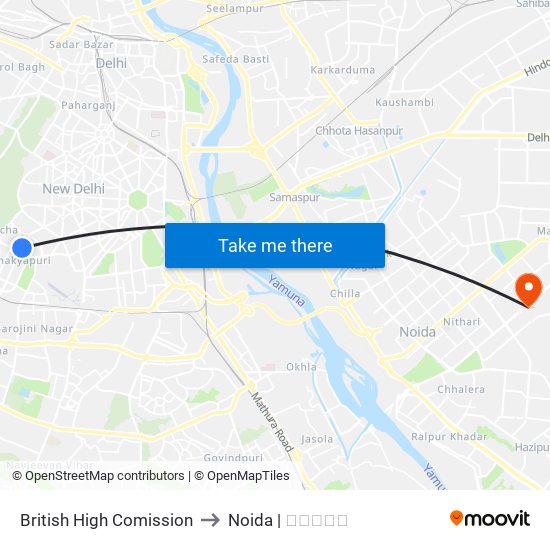 British High Comission to Noida | नोएडा map