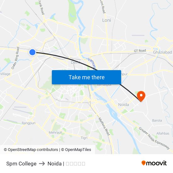 Spm College to Noida | नोएडा map