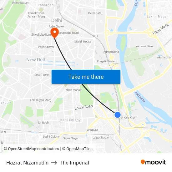 Hazrat Nizamudin to The Imperial map