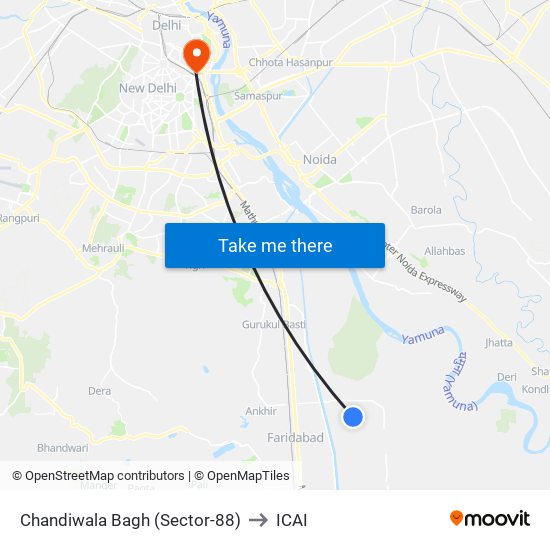 Chandiwala Bagh (Sector-88) to ICAI map