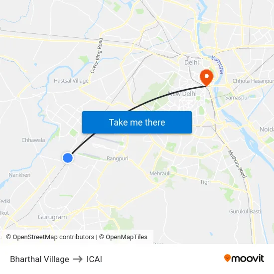 Bharthal Village to ICAI map