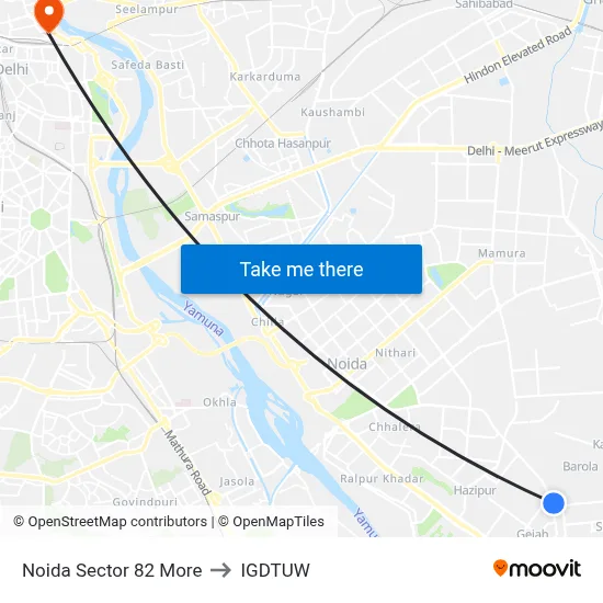 Noida Sector 82 More to IGDTUW map