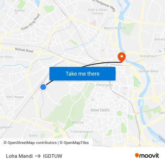 Loha Mandi to IGDTUW map