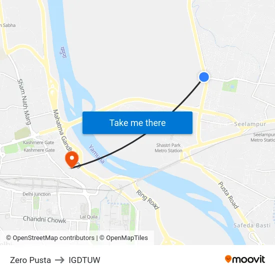 Zero Pusta to IGDTUW map