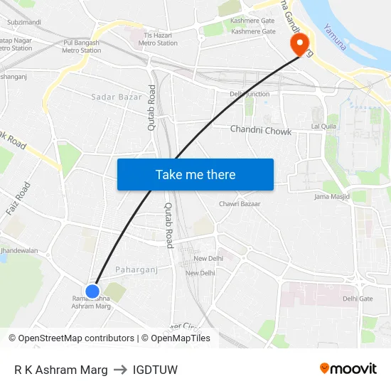 R K Ashram Marg to IGDTUW map