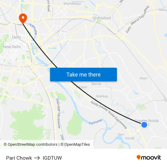 Pari Chowk to IGDTUW map