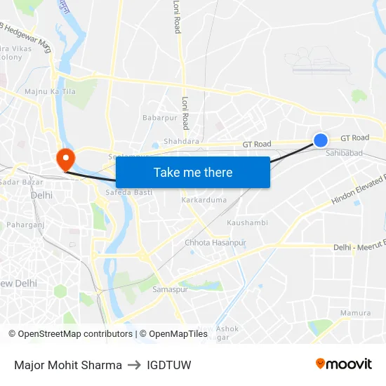Major Mohit Sharma to IGDTUW map