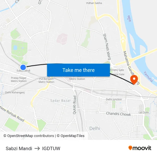 Sabzi Mandi to IGDTUW map