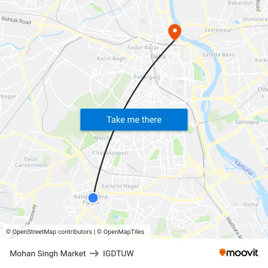 Mohan Singh Market to IGDTUW map