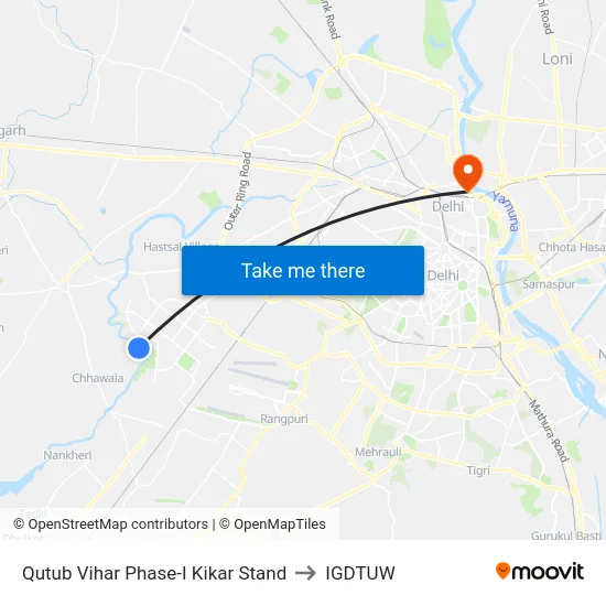 Qutub Vihar Phase-I Kikar Stand to IGDTUW map