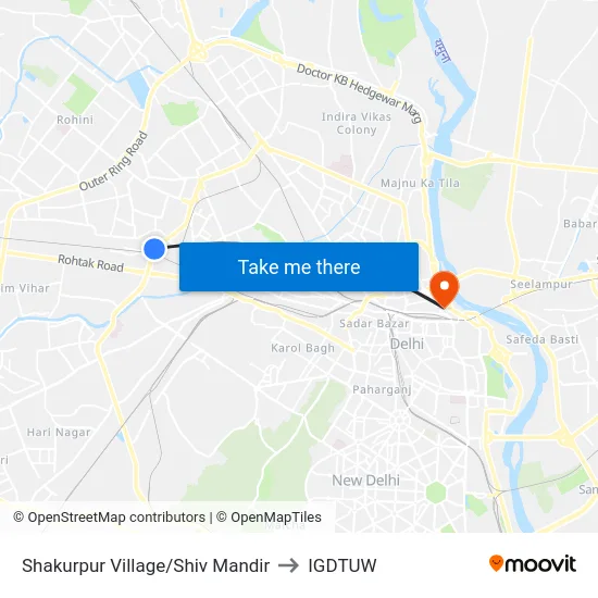 Shakurpur Village/Shiv Mandir to IGDTUW map