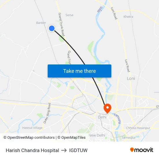 Harish Chandra Hospital to IGDTUW map