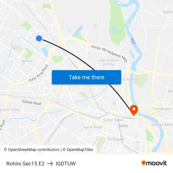 Rohini Sec15 E2 to IGDTUW map