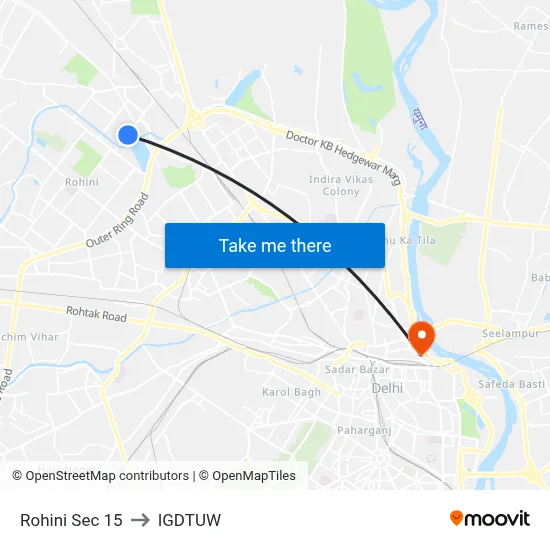 Rohini Sec 15 to IGDTUW map