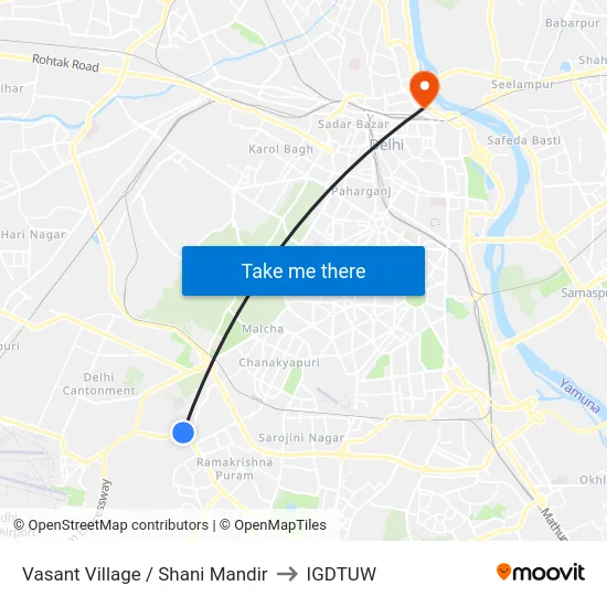 Vasant Village / Shani Mandir to IGDTUW map
