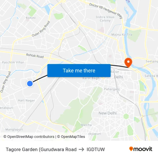 Tagore Garden (Gurudwara Road to IGDTUW map