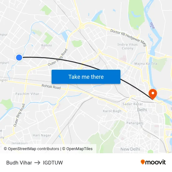 Budh Vihar to IGDTUW map
