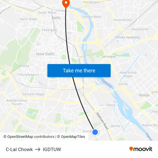 C-Lal Chowk to IGDTUW map