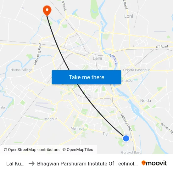 Lal Kuan to Bhagwan Parshuram Institute Of Technology map