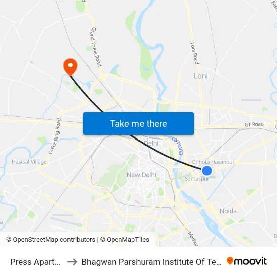 Press Apartment to Bhagwan Parshuram Institute Of Technology map