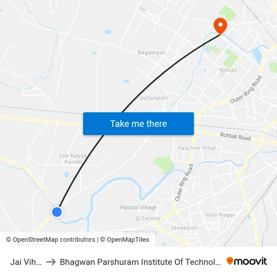 Jai Vihar to Bhagwan Parshuram Institute Of Technology map