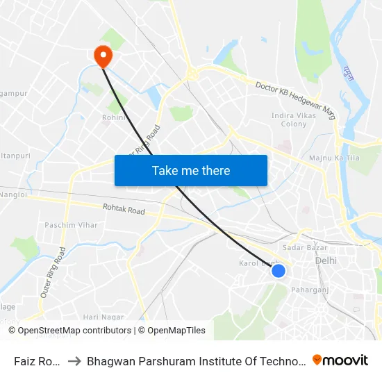 Faiz Road to Bhagwan Parshuram Institute Of Technology map