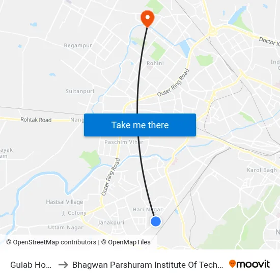 Gulab House to Bhagwan Parshuram Institute Of Technology map