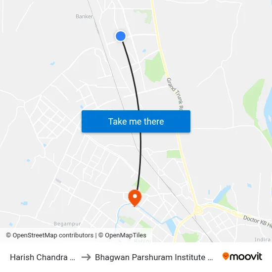 Harish Chandra Hospital to Bhagwan Parshuram Institute Of Technology map