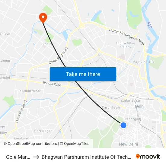 Gole Market to Bhagwan Parshuram Institute Of Technology map