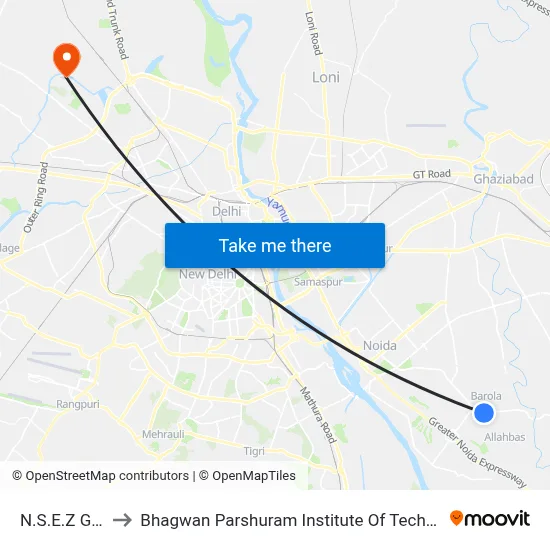 N.S.E.Z Gate to Bhagwan Parshuram Institute Of Technology map