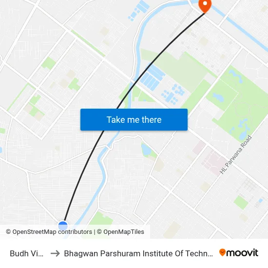 Budh Vihar to Bhagwan Parshuram Institute Of Technology map