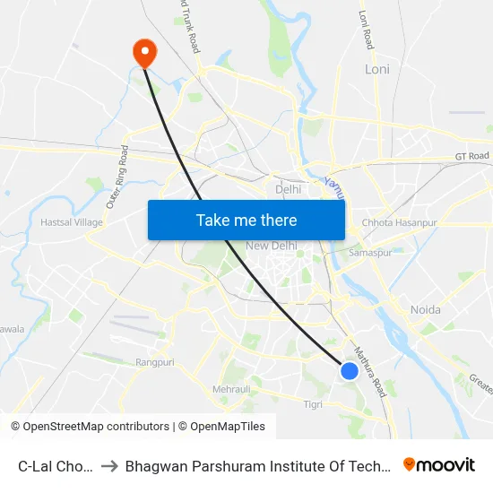 C-Lal Chowk to Bhagwan Parshuram Institute Of Technology map