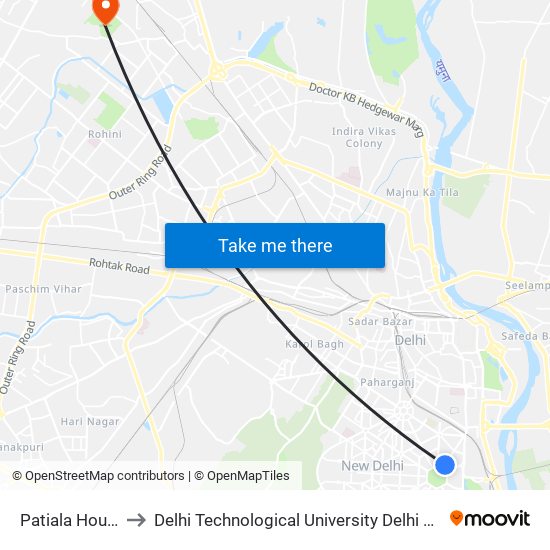 Patiala House Court to Delhi Technological University Delhi College Of Engineering map