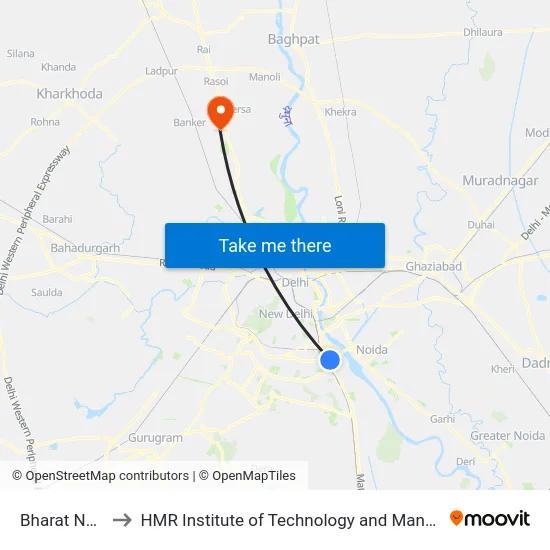Bharat Nagar to HMR Institute of Technology and Management map