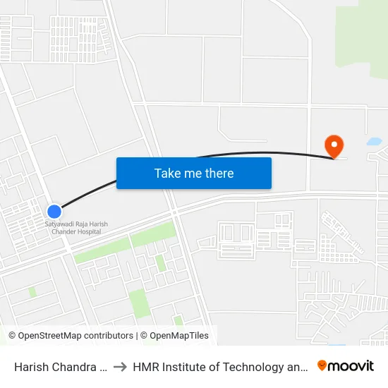 Harish Chandra Hospital to HMR Institute of Technology and Management map