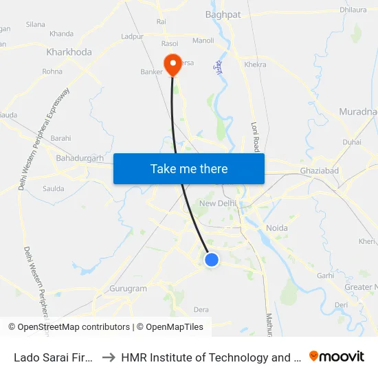 Lado Sarai Firni Road to HMR Institute of Technology and Management map