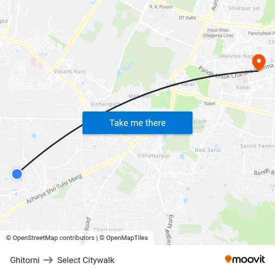 Ghitorni to Select Citywalk map